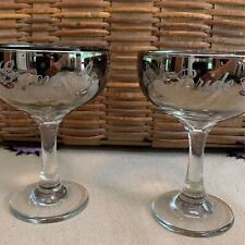 Vintage Bride and Groom Champagne Coupe` Saucer Glasses by Libbey picture