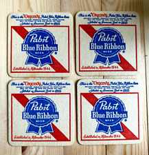 Vintage FOUR Pabst Blue Ribbon Beer Coasters Americas Best Beer In 1893 picture