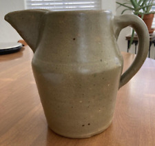 Vintage heavy ceramic stoneware pitcher, 6.5