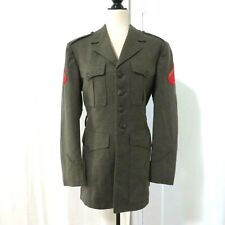 Vintage Vietnam Era USMC Dress Uniform Jacket Coat Green Size M Marines Named picture