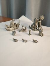 Vintage Little Gallery, Spoontiques, Rawcliffe Animal Pewter Figurines Set Of 9 picture