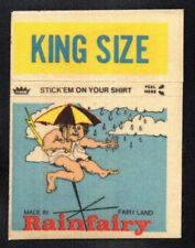 KING SIZE RAINFAIRY 1970'S 1960'S FLEER LOONEY LABELS CLOTH STICKER INSERT picture