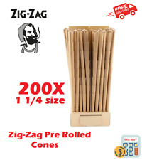 Zig-Zag 1 1/4 Size Unbleached Pre rolled Cones 200 Cones  picture
