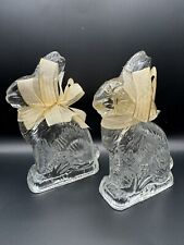(2) Vintage Easter 1940’s J.H.Millstein Co. Glass Bunny Rabbit Candy Container picture