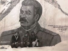 1979 Soviet Era Mural Graffiti Rock Stalin Three Handsome ORIGINAL Photo picture