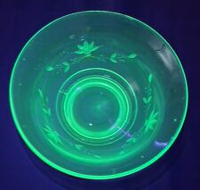 Vintage Green Uranium Vaseline Glass Bowl 6 3/4