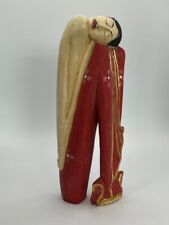 Wood Carved Sleeping Knees Up Indonesian statue 12