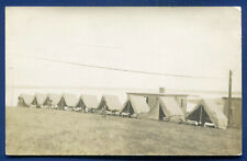 US Army WW1 Line of Pup Tents Real Photo Postcard RPPC picture