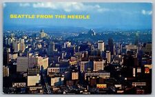 Seattle Washington Space Needle View City Skyline Chrome UNP Postcard picture