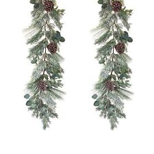 Melrose Frosted Pine and Eucalyptus Holiday Garland (Set of 2) picture