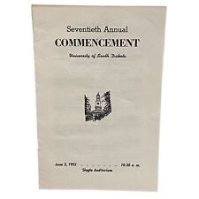 1952 University Of South Dakota 70th Commencement Graduation Program Book picture