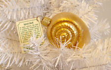 2008 SPIRAL SEA SHELL - OLD WORLD CHRISTMAS BLOWN GLASS ORNAMENT NEW W/TAG picture