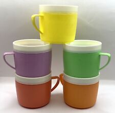 Vintage 1950s Bolero Therm-O-Ware Plastic Mugs Cups Lot of 5 Pastel Colors picture
