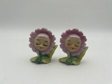 Vintage Anthropomorphic Japan Salt and Pepper Shakers Flower picture