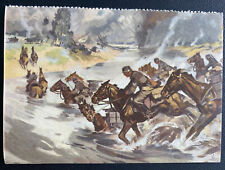 Mint Germany Picture Postcard WW2 Cavalry Crossing Rivers In Poland picture