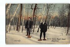 Old 1913 Postcard of Snow Shoes Winter Scene Mount Royal Montreal QC Canada picture