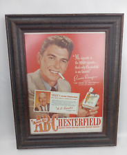 1948 Vintage Chesterfield print ad featuring Ronald Reagan Framed 16x13 picture