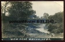 WAHOO Nebraska 1911 Creek. Real Photo Postcard picture