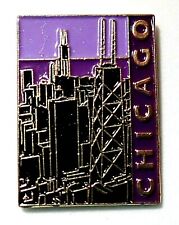 VINTAGE BEAUTIFUL CHICAGO SKYLINE PIN BADGE ***^ picture