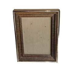 Mid Century Modern Wood And Brass Picture Frame Vintage 4x6.25