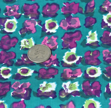 VTG 1960'S 70'S MOD MCM HIPPIE FLORAL ABSTRACT FABRIC  PURPLE PINK  6+ YDS. picture
