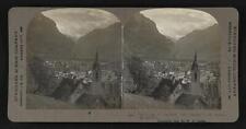 Switzerland The village of Interlaken, with Jungfrau in the distan - Old Photo picture