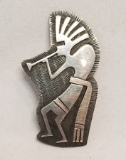 Vintage Native American Brooch, Kokopelli, Sterling Silver 1 3/4