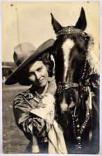 Old West RODEO COWGIRL and her horse  vintage 8 x 10  photo 1930s picture