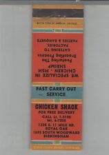 Matchbook Cover Chicken Shack Free Delivery Birmingham, MI picture