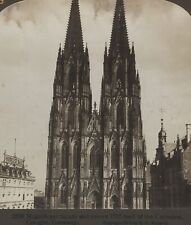 Magnificent facade & Spires Cathedral Cologne Germany HC White Stereoview 1902 picture