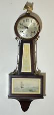 Beautiful 1930's New Haven Whitney Mono Chime Banjo Nautical Theme 30 Inch Clock picture
