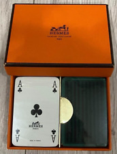 HERMES / Playing Cards Game Set of 2 Rare Both Unused / Red & Green picture
