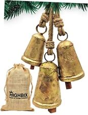 HIGHBIX Set of 3 Giant Harmony Cow Bells Huge Vintage Handmade Rustic Large picture