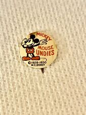 Antique  Vintage 1930's Walt Disney Mickey Mouse Undies Celluloid Pinback Button picture