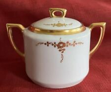 Antique 1914 Altwasser Silesia Lidded Sugar Bowl With Handles Artist Signed picture