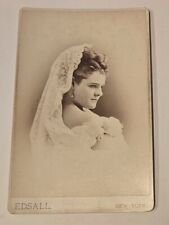 Cabinet Card Photo Stunning Actress Marian Ward Lace Head Cover Edsall New York picture