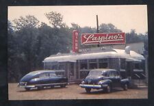 BRANFORD CONNECTICUT CT. LASPINO'S DINER RESTAURANT OLD CARS POSTCARD COPY picture