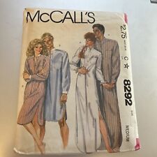 Mccall’s 8292 Unisex Vintage 80s Night Shirt 2 Lengths Size Medium FF NOS picture