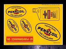 PENNZOIL Motor Oil - Original Vintage 1980's Racing Decal/Sticker Sheet picture