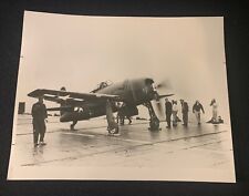 Post WW2 Smithsonian Photo of Grumman F8F Bearcat Aboard Aircraft Carrier picture