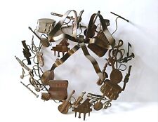 Vintage Petites Choses Dresden Brass & Copper Wreath Musical Instruments 9