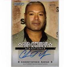 Christopher Judge Signed Card RAZOR Pop Century Signatures Authentic Autograph picture