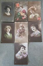 6 WWI 1914 Postcards as war breaks out Renee to Gaston French Postcards RPPC Set picture