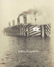 HER MAJESTIES TROOPSHIP HMT OLYMPIC IN WW1 DAZZLE PAINT HIGH QUALITY REPRINT picture