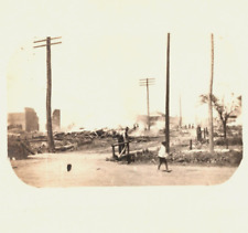c1910 RPPC Fire Aftermath Smoke Real Photo Early Divided Back Postcard picture
