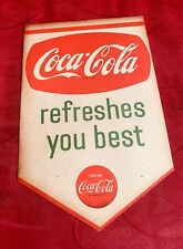 Coca-Cola 1950s Refreshes You Best Paper Sign Mint picture