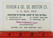 Vintage 1900's Durgin Co. Boston Massachusetts Business Card picture