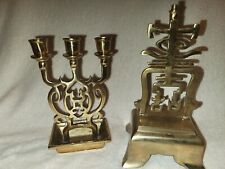 Vintage Brass Two Tier Chinese Candelabra Heavy picture