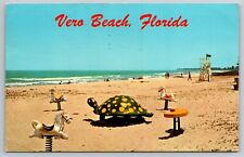Vero Beach FL Municipal South Playground Lifeguard Station Turtle 1972 Postcard picture
