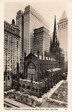 RPPC Exterior View Trinity Church, New York City Real Photo Postcard picture